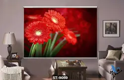 پرده شید رول تصویری طرح گل داوودی کد ST9059