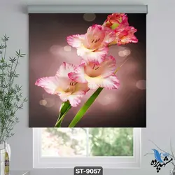 پرده شید رول تصویری طرح گل مریم کد ST9057