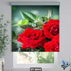 پرده شید رول تصویری طرح سه بعدی گل رز کد ST9044