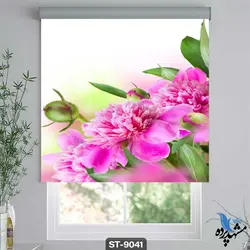 پرده شید رول تصویری طرح سه بعدی گل کد ST9041