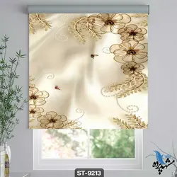 پرده شید رول تصویری طرح سه بعدی فانتزی گل کد ST9213