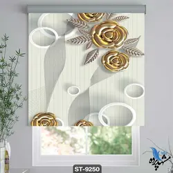پرده شید رول تصویری طرح سه بعدی فانتزی گل کد ST9250