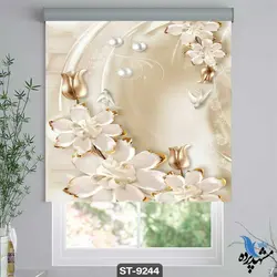 پرده شید رول تصویری طرح گل کد ST9243
