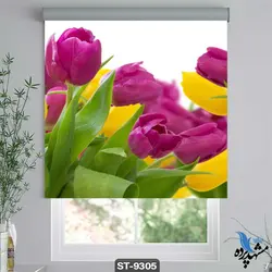 پرده شید رول تصویری طرح گل لاله کد ST9305