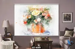 پرده شید رول تصویری طرح نقاشی فانتزی گل رز کد ST9301