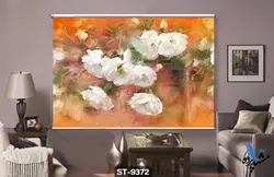 پرده شید رول تصویری طرح نقاشی مدرن گل رز کد ST9372