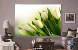 پرده شید رول تصویری طرح گل لاله کد ST9456
