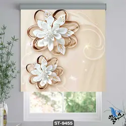 پرده شید رول تصویری طرح فانتزی گل کد ST9455