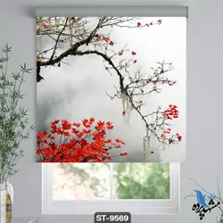 پرده شید رول تصویری طرح فانتزی درخت پاییزی کد ST9569