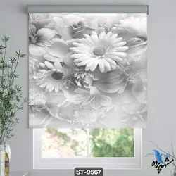 پرده شید رول تصویری طرح مدرن گل آفتابگردان کد ST9567