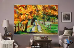 پرده شید رول تصویری طرح نقاشی فانتزی مزرعه کد ST9230