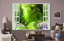 پرده شید رول تصویری طرح نقاشی فانتزی جنگل کد ST9210