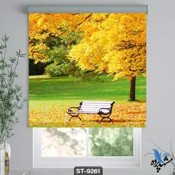 پرده شید رول تصویری طرح نقاشی فانتزی پارک پاییزی کد ST9261