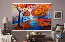 پرده شید رول تصویری طرح نقاشی فانتزی پارک کد ST9374