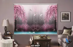 پرده شید رول تصویری طرح دریاچه و قو کد st-9527