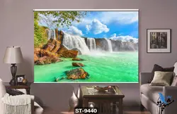 پرده شید رول تصویری طرح آبشار و دریاچه کد st-9440