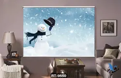 پرده شید رول تصویری نقاشی آدم برفی کد st-9550
