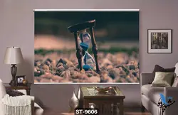 پرده شید رول تصویری ساعت شنی کد st-9606