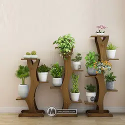 استند گل و گیاه نارگل مستر چوبی