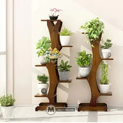 استند گل و گیاه نارگل مستر چوبی