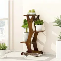 استند گل و گیاه نارگل مستر چوبی