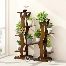 استند گل و گیاه نارگل مستر چوبی