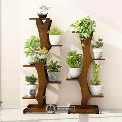 استند گل و گیاه نارگل مستر چوبی