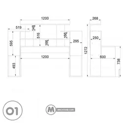 میز تحریر کتابخانه شینا مستر چوبی