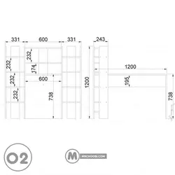 میز تحریر کتابخانه شینا مستر چوبی