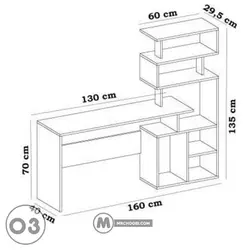 میز تحریر کتابخانه شینا مستر چوبی