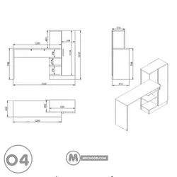 میز تحریر کتابخانه شینا مستر چوبی