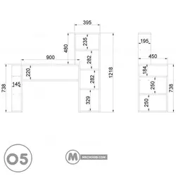 میز تحریر کتابخانه شینا مستر چوبی