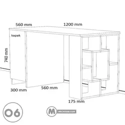 میز تحریر کتابخانه شینا مستر چوبی
