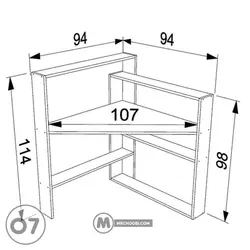 میز تحریر کتابخانه شینا مستر چوبی