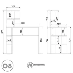 میز تحریر کتابخانه شینا مستر چوبی