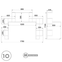 میز تحریر کتابخانه شینا مستر چوبی