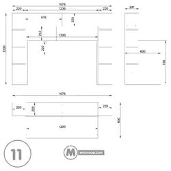 میز تحریر کتابخانه شینا مستر چوبی