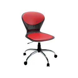 صندلی کارمندی صدفی چرخ دار بدون دسته