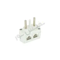 سه شاخه تلفن دو سوکت