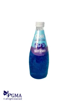 نوشیدنی تخم شربتی بلوبری شیشه ای 300سی سی (کیوب لند )