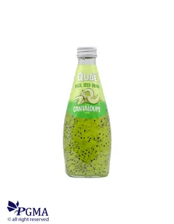 نوشیدنی تخم شربتی طالبی شیشه ای 300سی سی (کیوب لند )