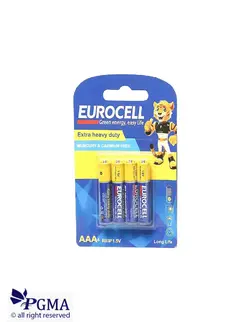 باتری کربن زینک قلمی کارتی 4عددی eurocell(گل پخش اول)