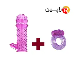 پک جنسی کاندوم سیلیکونی صورتی + حلقه ویبراتور
