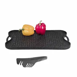 تابه چدن دوطرفه مدل Fontana قابل استفاده روی گاز روی آتش و زغال داخل فر و تنور