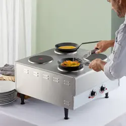اجاق چهار شعله برقی رومیزی مشعل های جامد و ضد نفوذ پس از اتمام کار نظافت را آسان می کنند