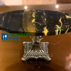 سینی پذیرایی سنگی پایه دار بیضی ظروف پذیرایی -هتل ها-رستوران شاپ-رستوران ها-کافی شاپ