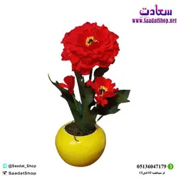 خرید و قیمت گلدان سفالی دکوری با گل فومی - فروشگاه سعادت - ارزان فروشی هنر ماست