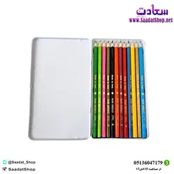 خرید و قیمت مداد رنگی پارس مداد مدل ۱۲ رنگ جعبه فلزی - فروشگاه سعادت