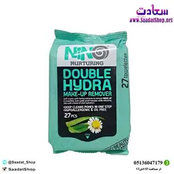 خرید و قیمت دستمال مرطوب آبرسان نینو مدل Double Hydra حاوی عصاره آلوئه ورا -