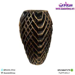 خرید و قیمت گلدان سرامیکی استوانه ای طرح شیار دار - فروشگاه سعادت - ارزان فروشی هنر ماست